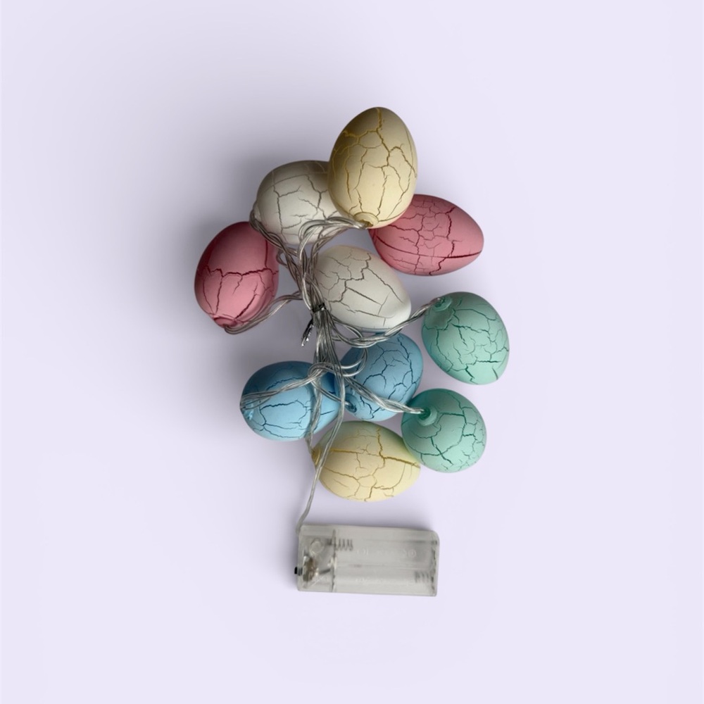 Easter Egg String Lights for Outdoor Indoor Easter Decorations, Cracked Egg